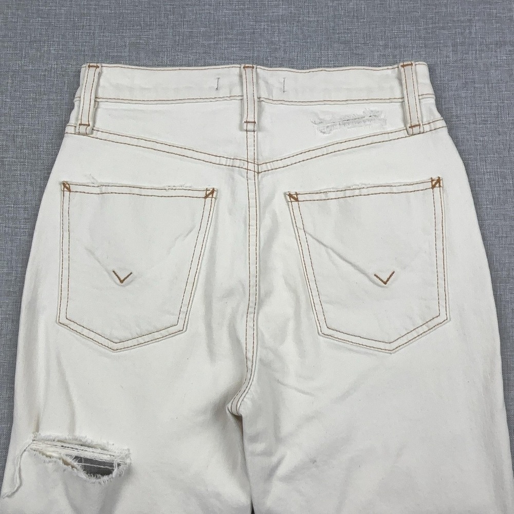 Hudson Jeans Womens 25 White Remi Straight Ankle Distressed Stretch Denim - Picture 10 of 12